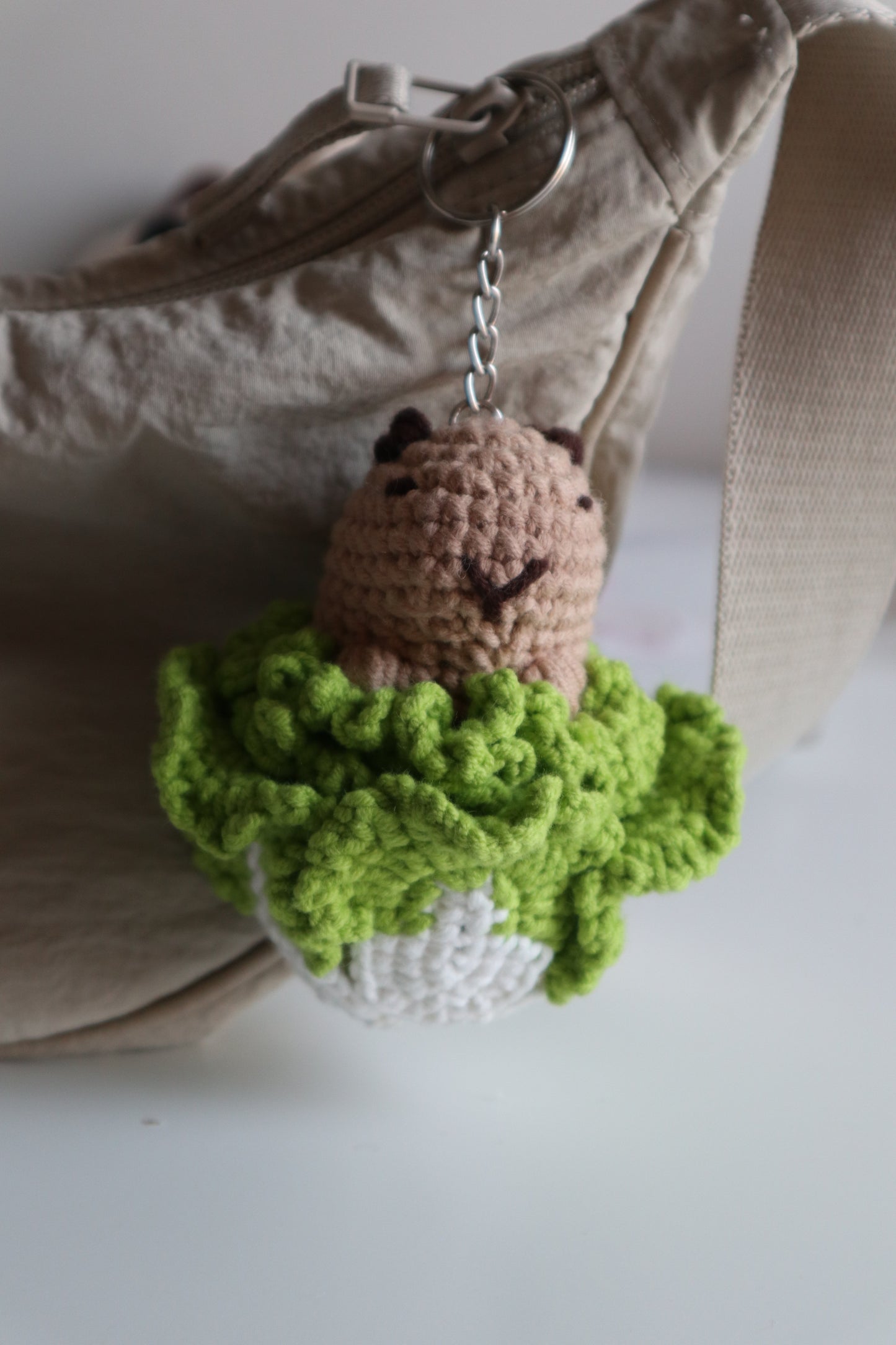 CAPYBARA x LETTUCE CROCHET KEYCHAINS