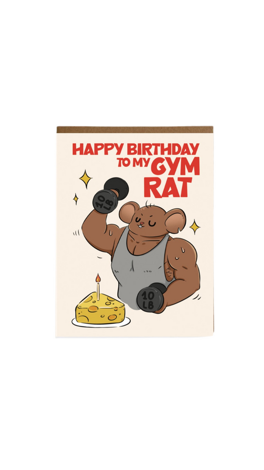 GYM RAT BIRTHDAY CARDS