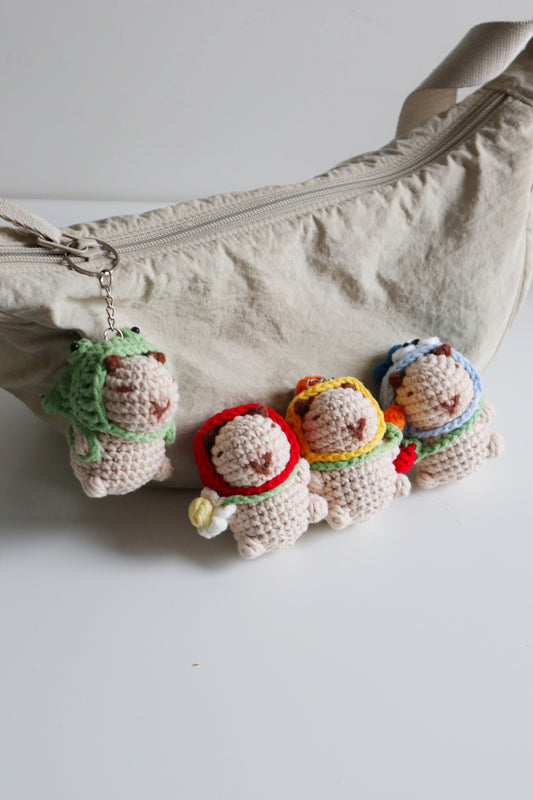 CAPYBARA x FROG CROCHET KEYCHAINS