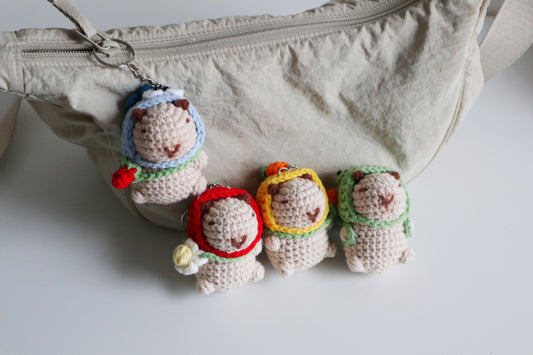 FISH CAPYBARA CROCHET KEYCHAINS